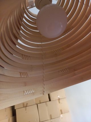 2 lámparas Ikea madera natural