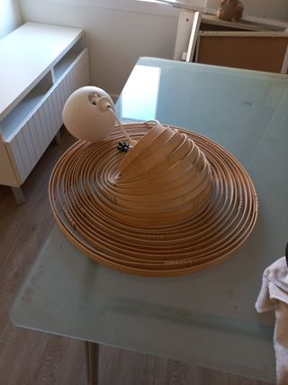 2 lámparas Ikea madera natural