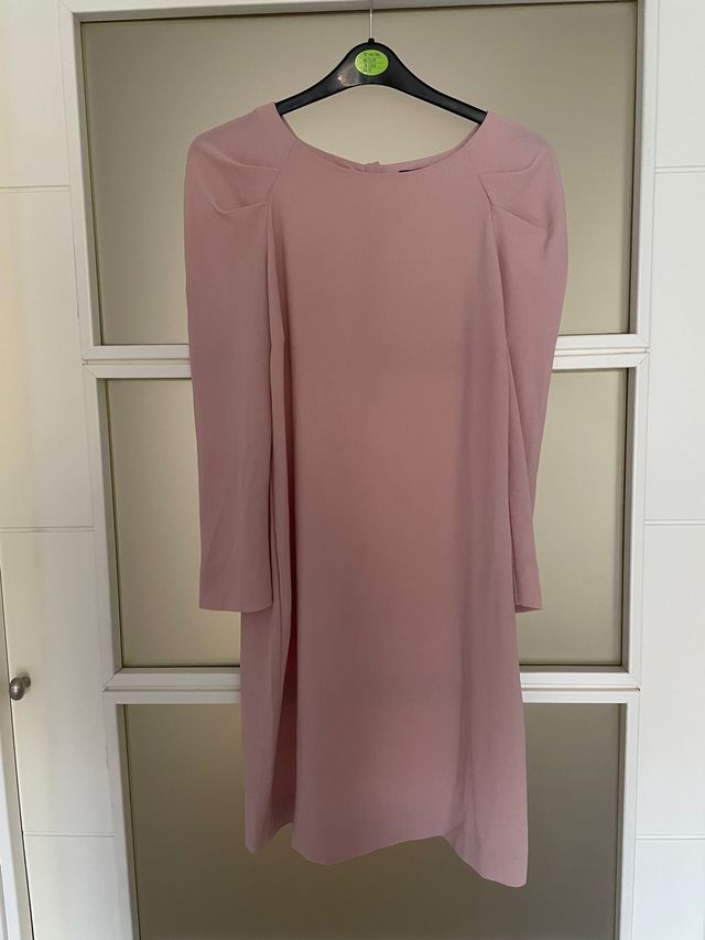 Vestido recto rosa claro zara