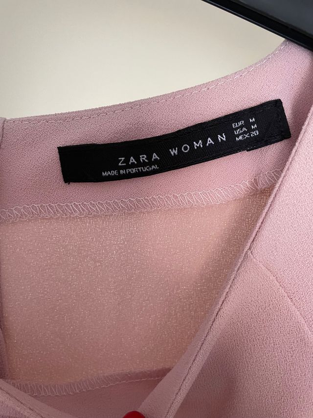 Vestido recto rosa claro zara