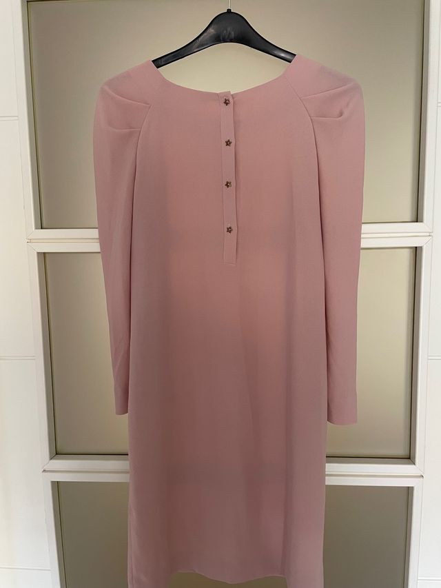 Vestido recto rosa claro zara