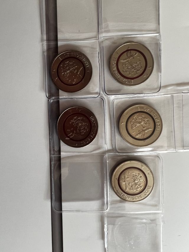 las 5 cecas de monedas  5€ Alemania original SC