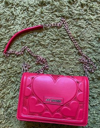 Bolso Moschino, cadena piel rojo