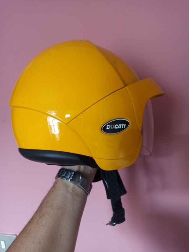 casco Ducati jet giallo