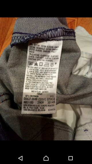 Levis 627 straigh fit, nuevos 