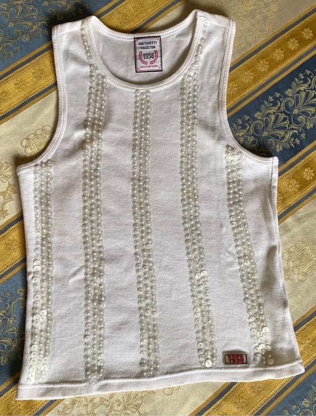 Canotta Pinco Pallino con paillettes