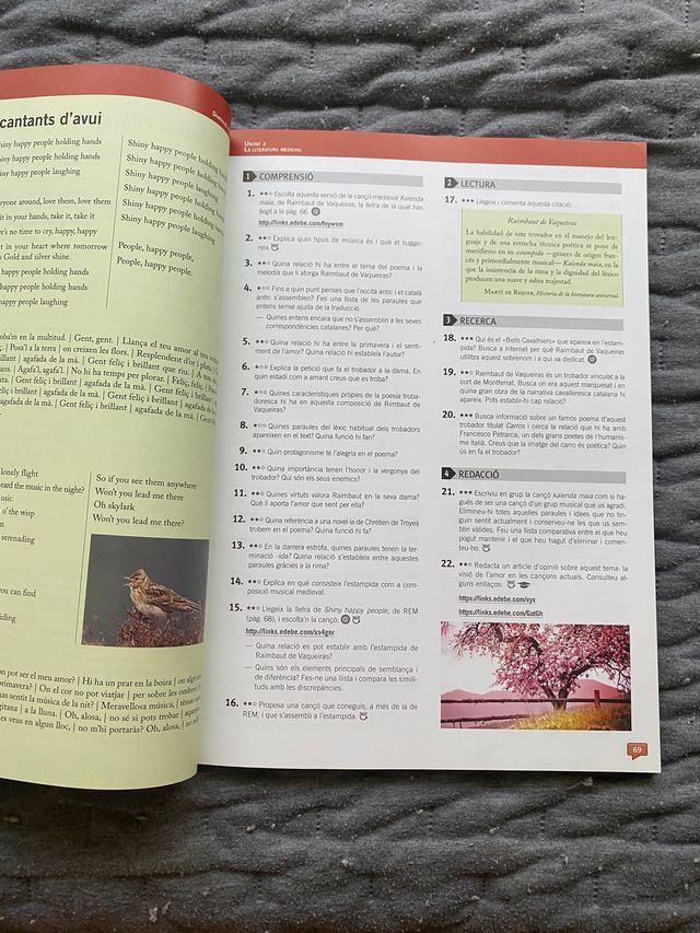 Libro "Llengua i Literatura 1" EDEBÉ