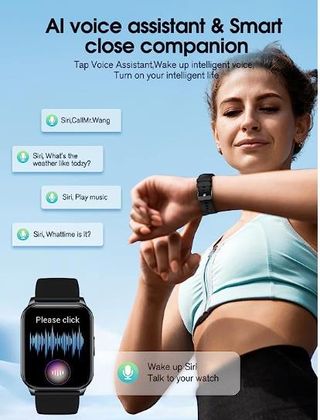 Smartwatch da uomo e da donna Intelegen da 1,96 pollici