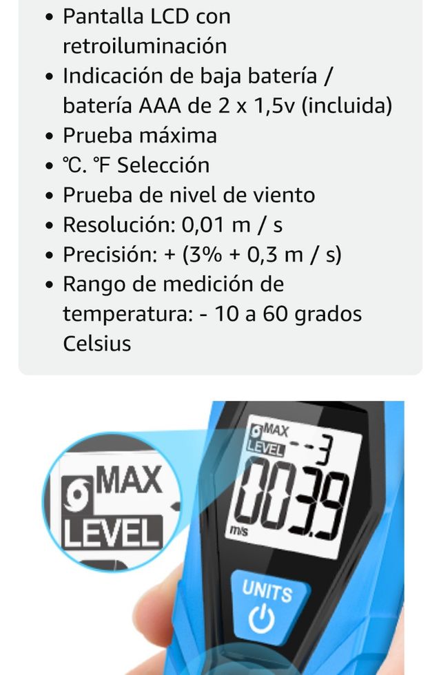 NUEVO. Anemómetro Digital portátil.
