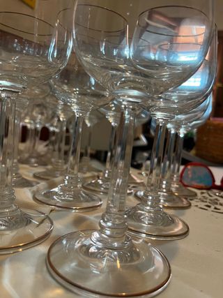 Lote vajilla completo x36 bordado en bronce