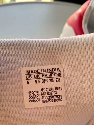 Zapatillas adidas Stan Smith,logo fucsia,t. 38 2/3