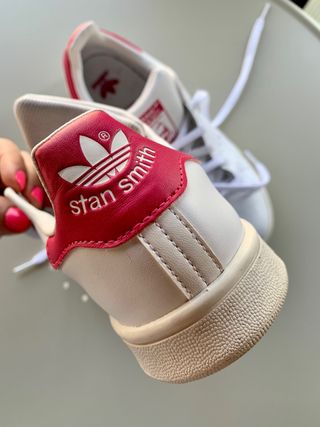 Zapatillas adidas Stan Smith,logo fucsia,t. 38 2/3