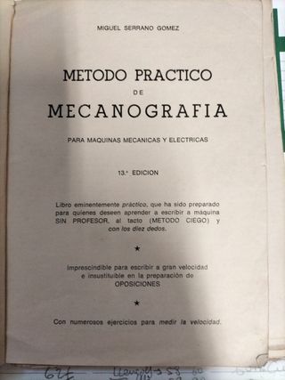 Método práctico de mecanografía Miguel Serrano Góm