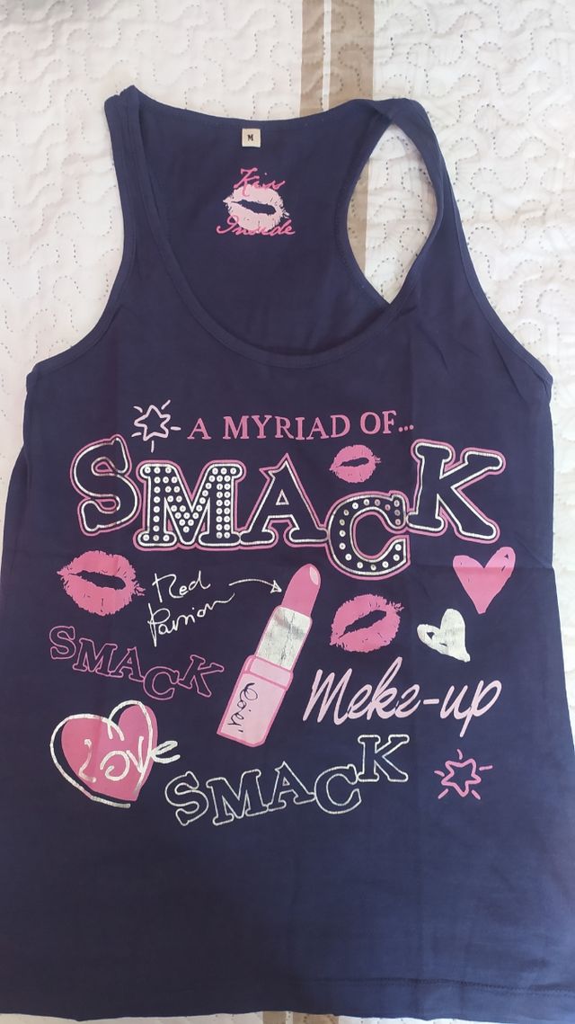 camiseta tirantes azul