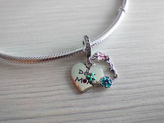 Charm corazón mamá plata de ley