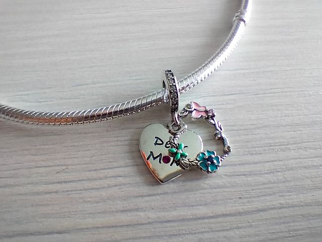 Charm corazón mamá plata de ley