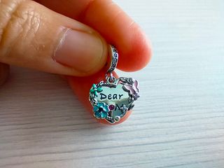 Charm corazón mamá plata de ley