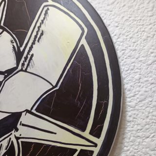 Mazinger Z-cuadro pintado a mano envejecido-madera