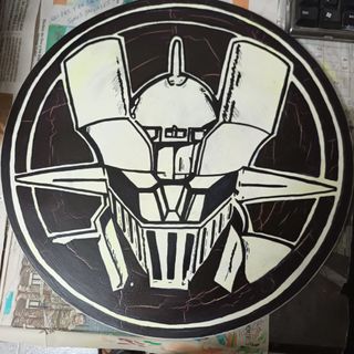 Mazinger Z-cuadro pintado a mano envejecido-madera