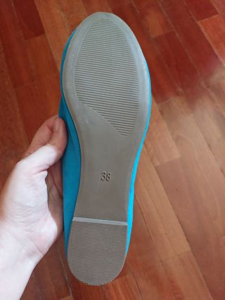 Manoletinas Bailarinas Azul Eléctrico 38 Nuevas
