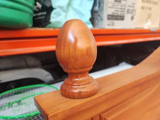 Cabecero madera maciza de pino cama de 135€