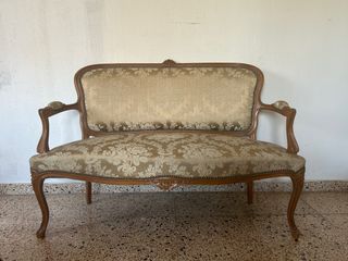 Conjunto tresillo y butacas estilo victoriano