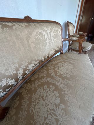 Conjunto tresillo y butacas estilo victoriano