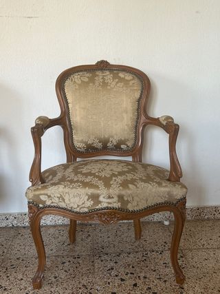 Conjunto tresillo y butacas estilo victoriano