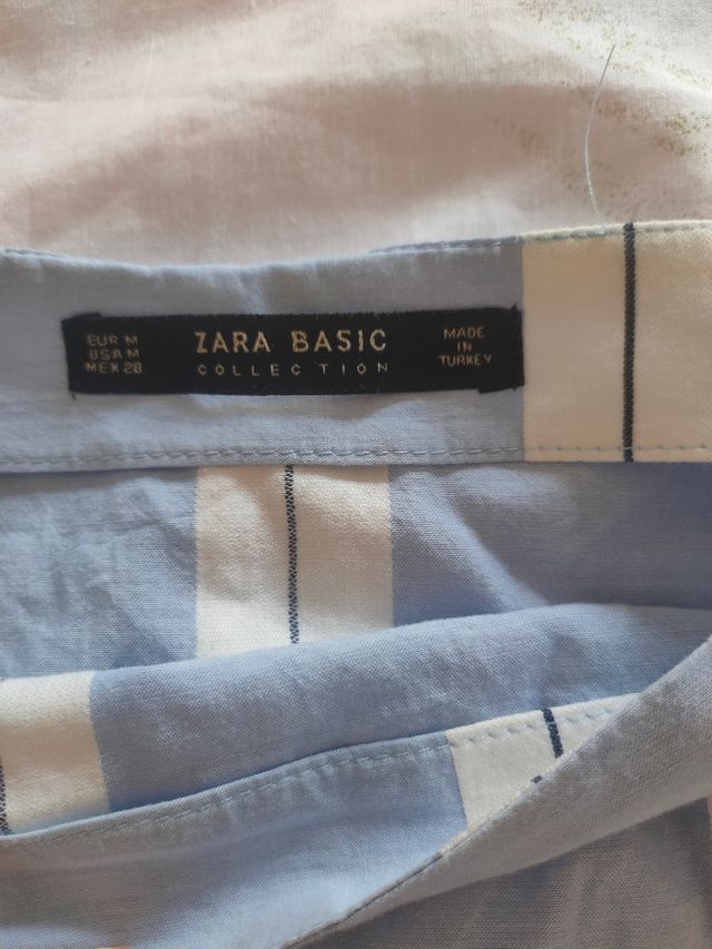 falda midi azul volantes zara