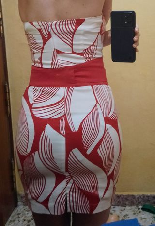 Vestido blanco y rojo