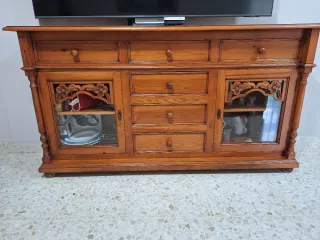 MUEBLES ESTILO RONDEÑO VITRINA MESA SILLA TV SALON