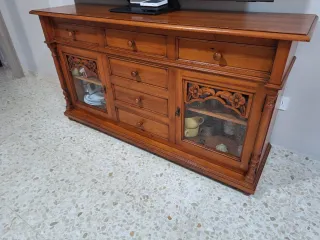 MUEBLES ESTILO RONDEÑO VITRINA MESA SILLA TV SALON