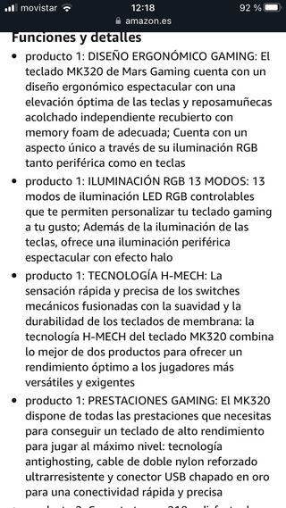 Teclado Garmin mk320 nuevo