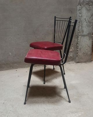 Set de 2 sillas metálicas en piel