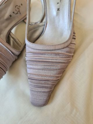 Zapatos fiesta gris de raso Talla 35