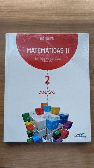 Libro Matemáticas II Anaya 2° Bachillerato