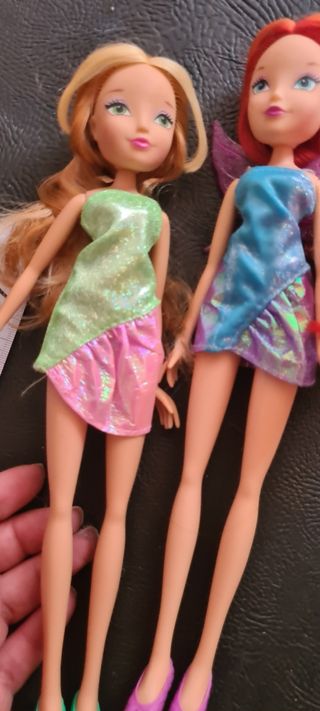 2 bambole winx vintage 1 mancano le ali