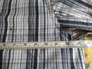 Camisa Lacoste manga larga talla 43 cuadros B y N