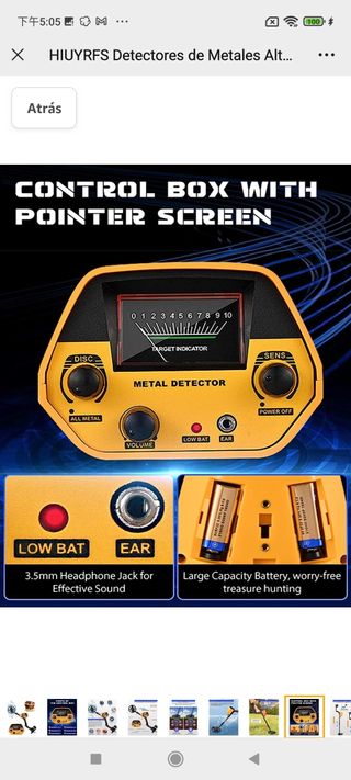 HIUYRFS Detectores de Metales Alta Precisión y Imp