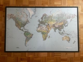 Cuadro mapa mundi 87x140
