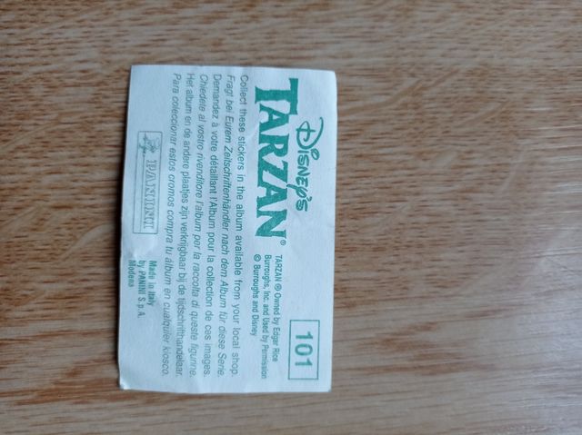 Cromo Tarzán. Panini.