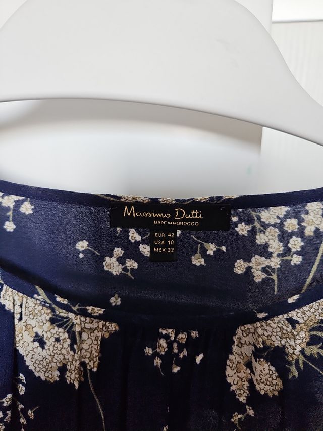 Blusa mujer azul flores