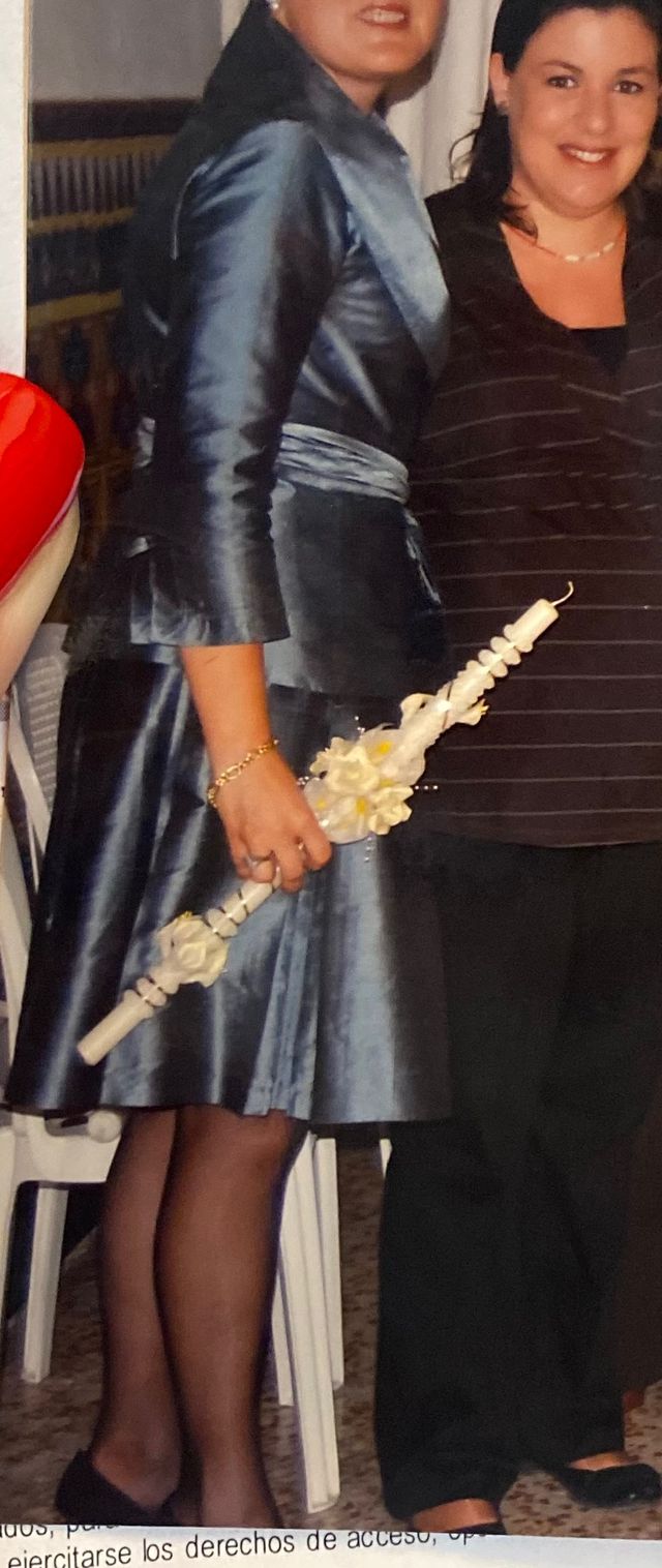 Conjunto dos piezas de seda salvaje en gris