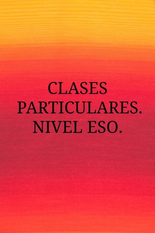 Clases particulares. Nivel ESO.