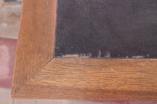 ANTIGUA MESA DE DESPACHO ROBLE Y PIEL