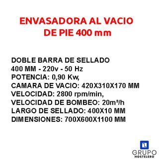 📢 ENVASADORA AL VACIO DE PIE 40 CM 📢