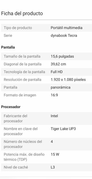 Portátil dynabook TOSHIBA 15,6" A50J168
