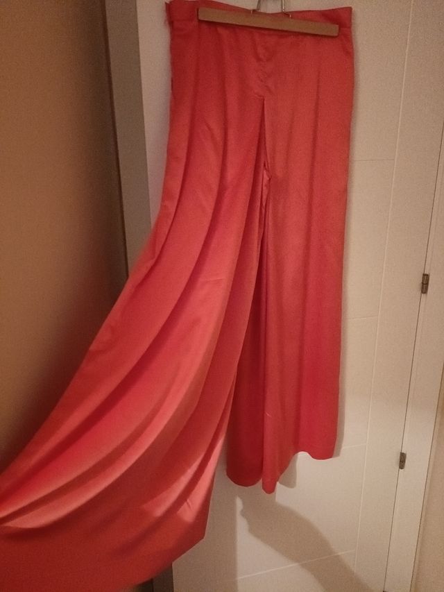 Falda pantalón color coral