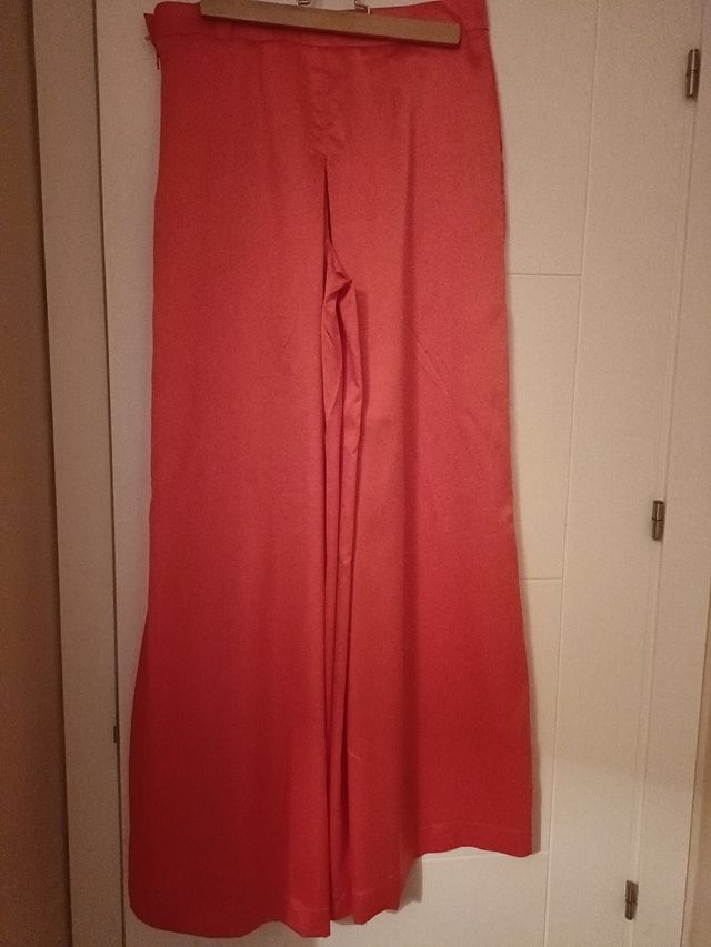 Falda pantalón color coral