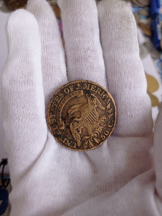 50 cents 1823 coin, Medium Dollar Draped Bust